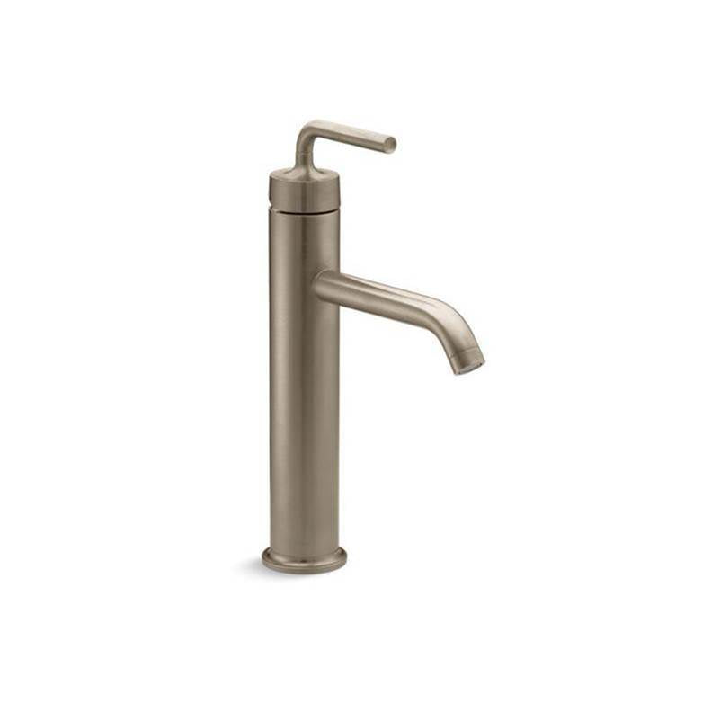 Kohler - Purist Tall single-handle bathroom sink faucet with Lever handle, 1.2 gpm - Vibrant Brushed Bronze