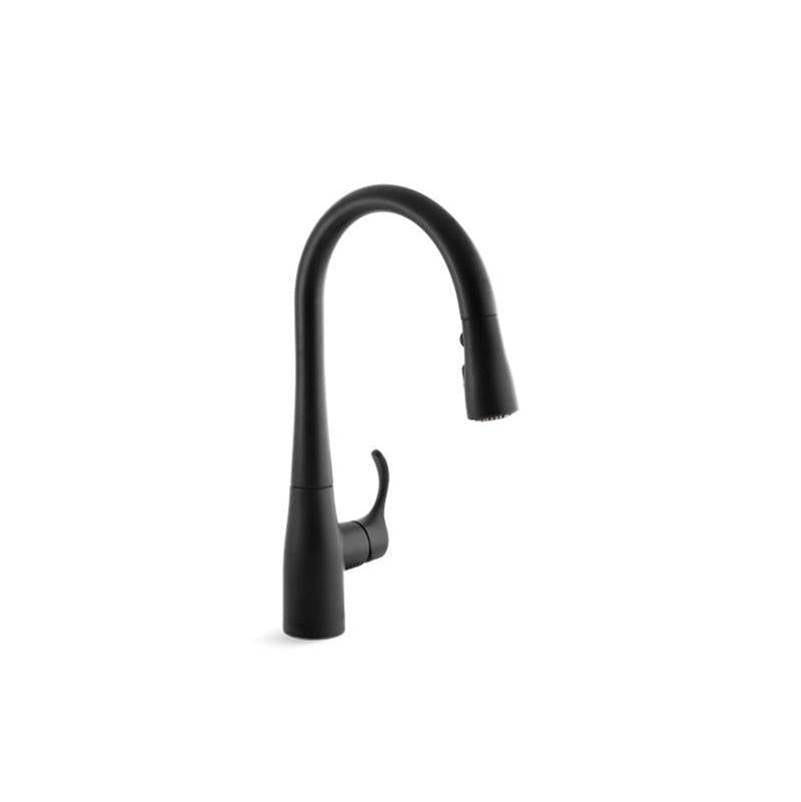 Kohler - Simplice Compact pull-down kitchen sink faucet with three-function sprayhead - Matte Black