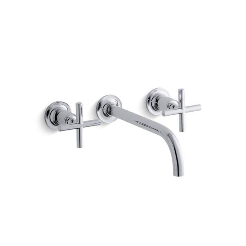 Kohler - Purist Wall-mount bathroom sink faucet trim with Cross handles, 1.2 gpm - Polished Chrome