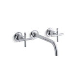 Kohler - Purist Wall-mount bathroom sink faucet trim with Cross handles, 1.2 gpm - Polished Chrome