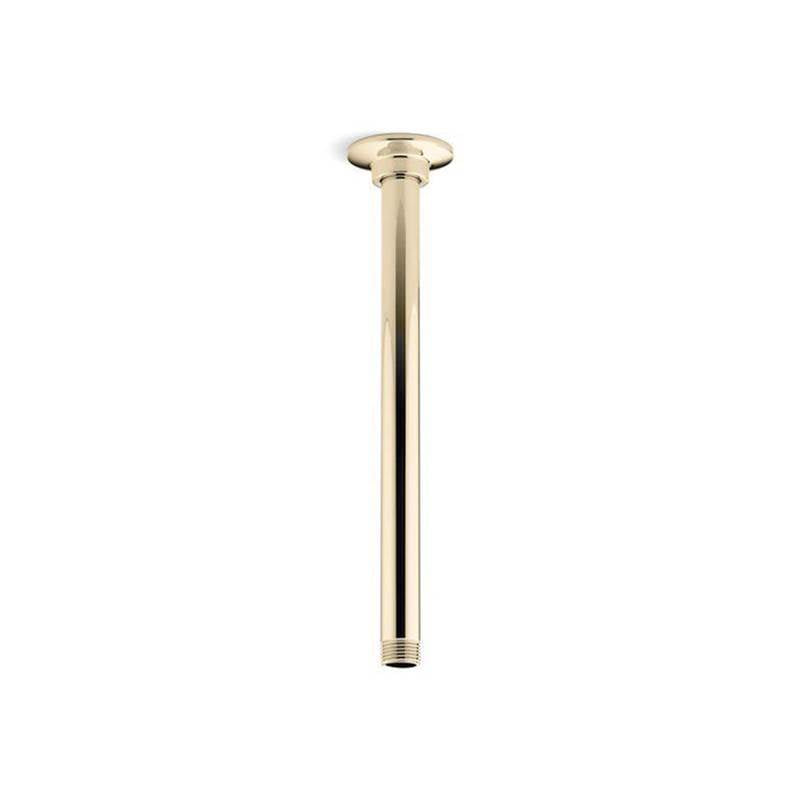 Kohler - 12'' ceiling-mount single-function rainhead arm and flange - Vibrant French Gold