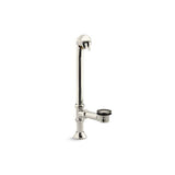 Kohler - Iron Works Decorative 1-1/2'' adjustable pop-up bath drain for 5' whirlpool with tailpiece - Vibrant Polished Nickel