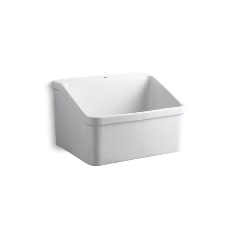 Kohler - HollisterE 28'' x 22'' bracket-mount utility sink with single faucet hole - White