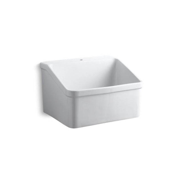 Kohler - HollisterE 28'' x 22'' bracket-mount utility sink with single faucet hole - White