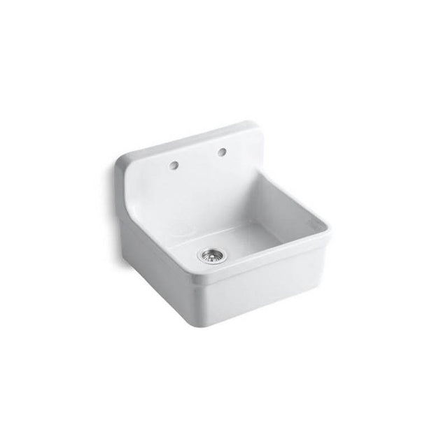 Kohler - GilfordE 24'' top-/wall-mount single-bowl farmhouse kitchen sink - White