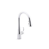 Kohler - Simplice Compact pull-down kitchen sink faucet with three-function sprayhead - Polished Chrome