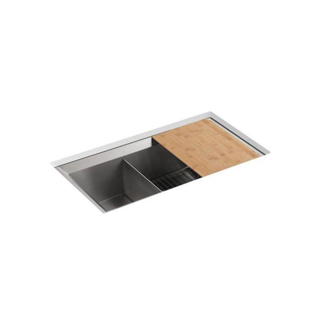 Kohler - Poise 33'' undermount double-bowl kitchen sink - Stainless Steel