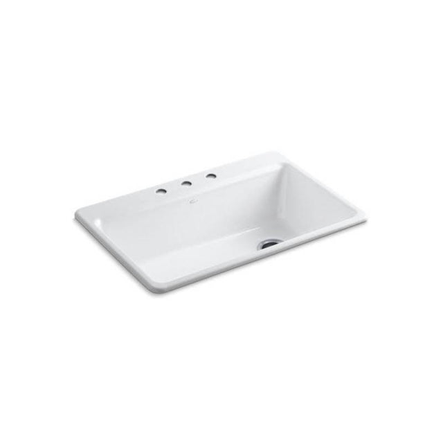 Kohler - Riverby 33'' top-mount single-bowl workstation kitchen sink - White
