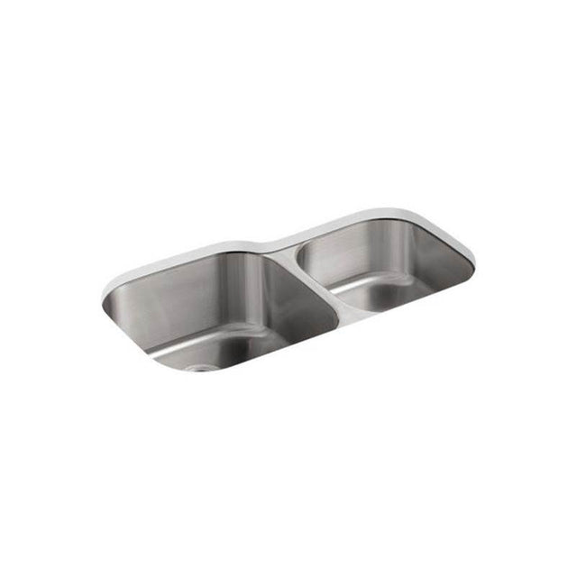 Kohler - Undertone 35-1/4 undermount double-bowl kitchen sink - Stainless Steel
