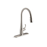 Kohler - Simplice Pull-down kitchen sink faucet with three-function sprayhead - Vibrant Stainless