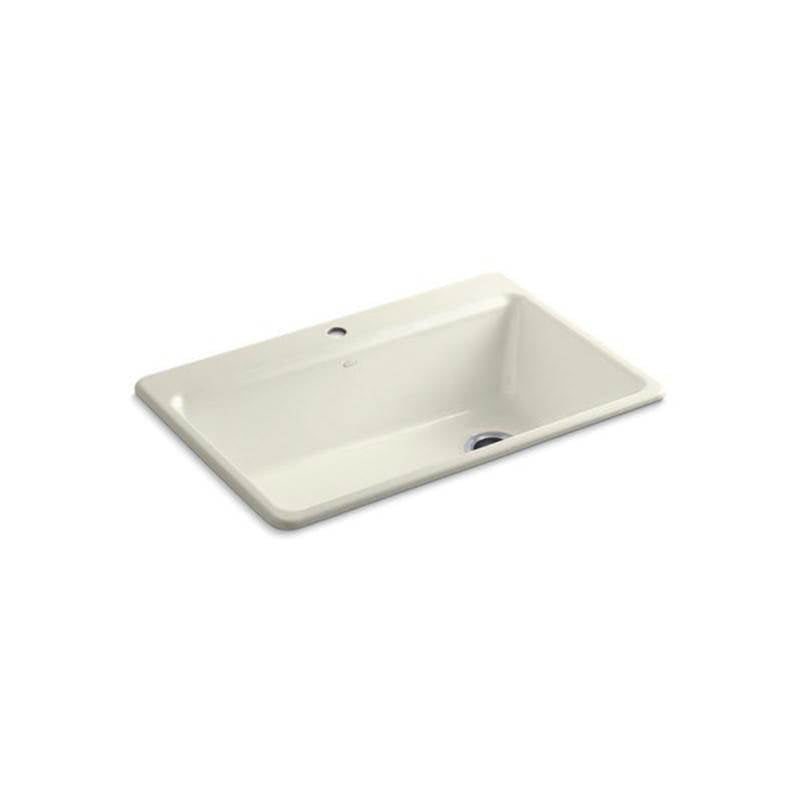 Kohler - Riverby 33'' top-mount single-bowl workstation kitchen sink - Biscuit