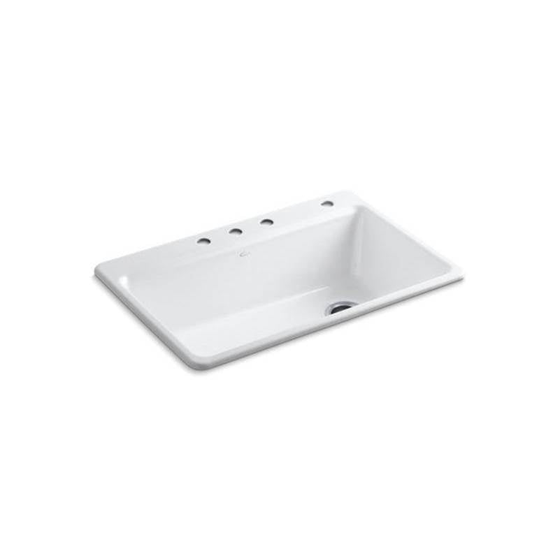 Kohler - Riverby 33'' top-mount single-bowl workstation kitchen sink - White