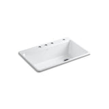 Kohler - Riverby 33'' top-mount single-bowl workstation kitchen sink - White