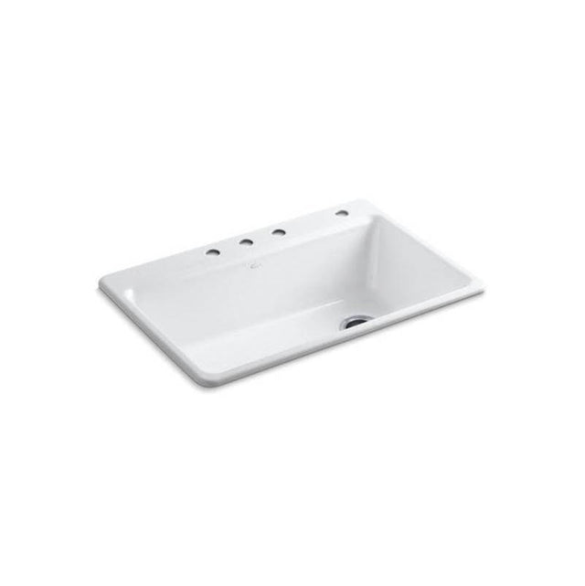 Kohler - Riverby 33'' top-mount single-bowl workstation kitchen sink - White