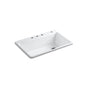 Kohler - Riverby 33'' top-mount single-bowl workstation kitchen sink - White