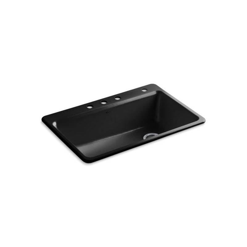 Kohler - Riverby 33'' top-mount single-bowl workstation kitchen sink - Black