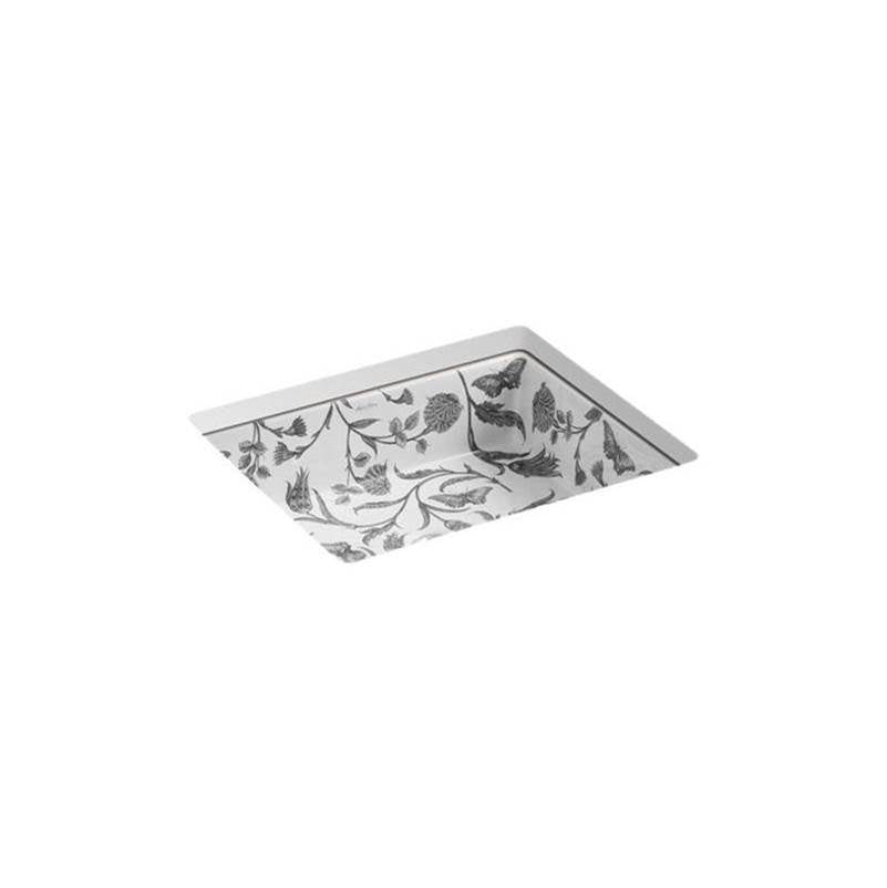 Kohler - Botanical StudyE Kathryn 19-3/4'' rectangular undermount bathroom sink, no overflow - Botanical Study