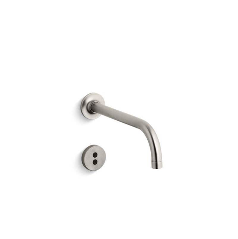 Kohler - Purist Shelf-back commercial lavatory faucet with grid drain and lever handles - Vibrant Stainless