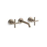 Kohler - Purist Wall-mount bathroom sink faucet trim with Cross handles, 1.2 gpm - Vibrant Brushed Bronze