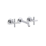 Kohler - Purist Wall-mount bathroom sink faucet trim with Cross handles, 1.2 gpm - Polished Chrome