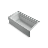 Kohler - Archer 72'' x 36'' alcove bath with Bask heated surface, alcove, right drain - Ice Grey