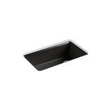 Kohler - Riverby 33'' undermount single-bowl workstation kitchen sink - Black