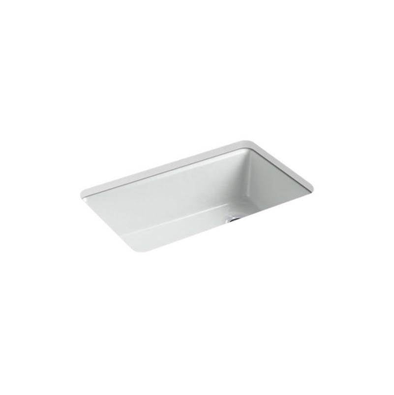 Kohler - Riverby 33'' undermount single-bowl workstation kitchen sink - Ice Grey