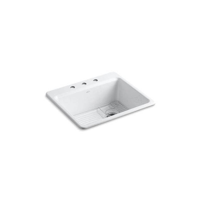 Kohler - Riverby 25'' top-mount single-bowl kitchen sink - White