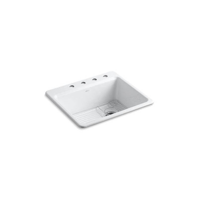 Kohler - Riverby 25'' top-mount single-bowl kitchen sink - White