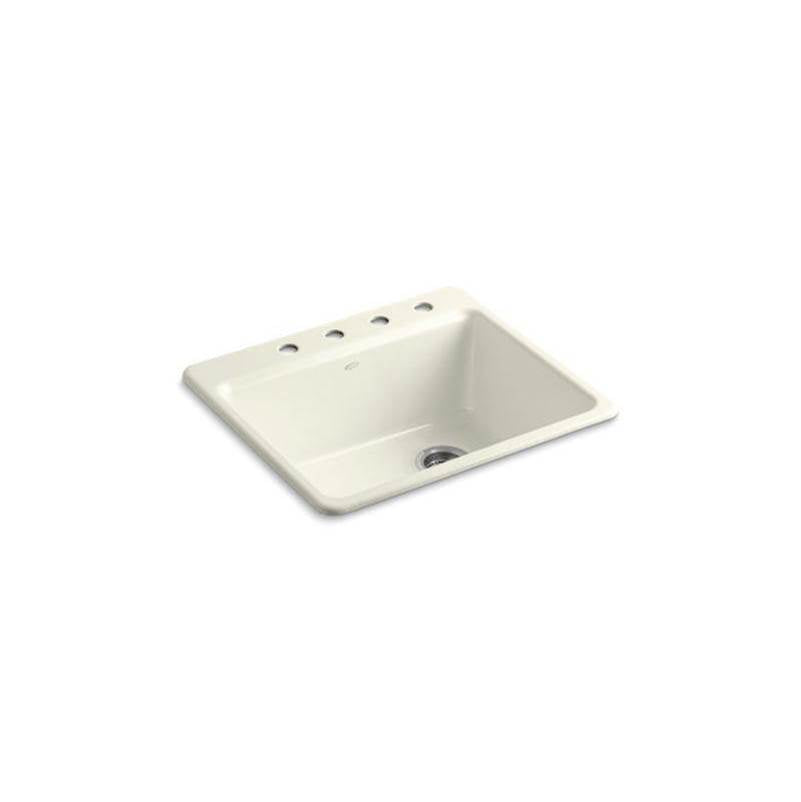 Kohler - Riverby 25'' top-mount single-bowl kitchen sink - Biscuit