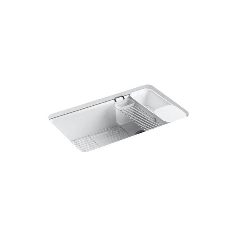 Kohler - Riverby 33'' undermount single-bowl workstation kitchen sink - White