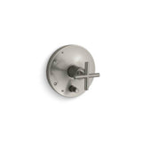 Kohler - Purist Rite-Temp valve trim with push-button diverter and cross handle - Vibrant Brushed Nickel
