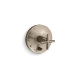 Kohler - Purist Rite-Temp valve trim with push-button diverter and cross handle - Vibrant Brushed Bronze