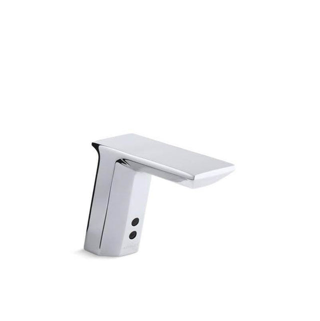 Kohler - Geometric Touchless single-hole lavatory faucet with InsightE sensor technology and temperature mixer, DC-powered, 0.5 gpm - Polished Chrome
