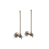 Kohler - Pair 3/8'' NPT angle supplies with stop, cross handle and annealed vertical tube - Vibrant Brushed Bronze
