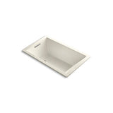 Kohler - Underscore 60'' x 36'' drop-in Heated BubbleMassageE air bath with Bask heated surface - Biscuit