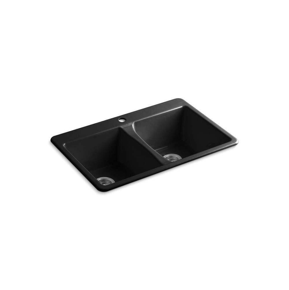 Kohler - Deerfield 33'' top-mount double-bowl kitchen sink - Black