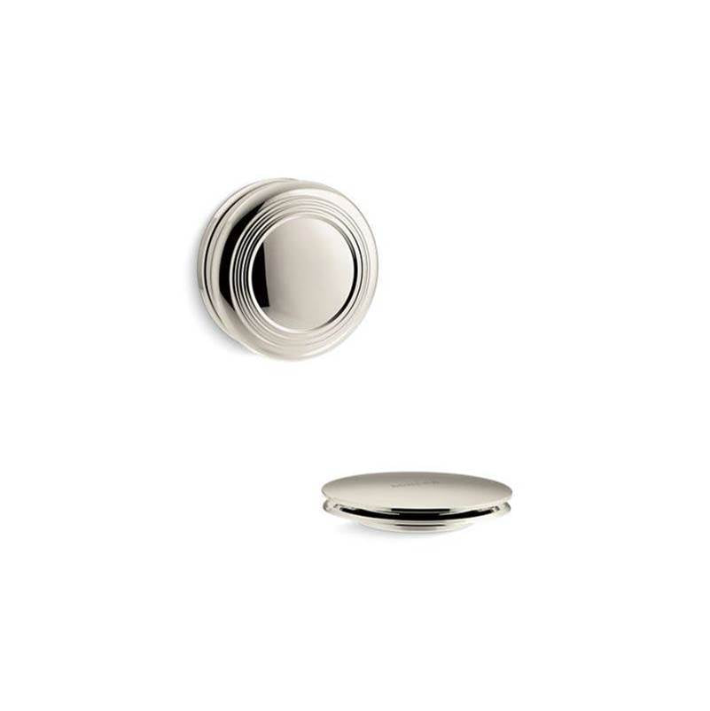 Kohler - PureFloE Traditional push-button bath drain trim - Vibrant Polished Nickel