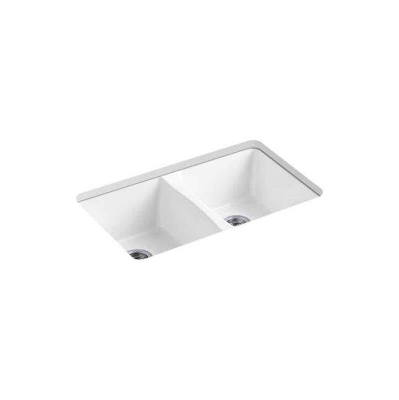Kohler - Deerfield 33'' undermount double-bowl kitchen sink - White
