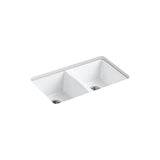 Kohler - Deerfield 33'' undermount double-bowl kitchen sink - White