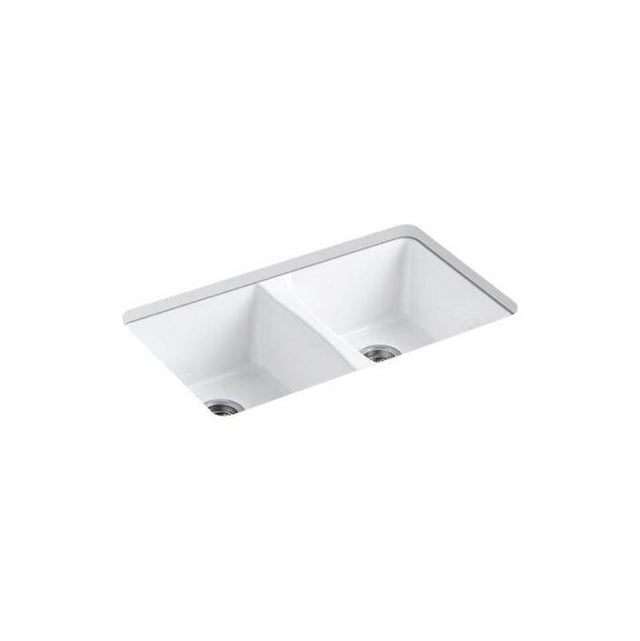 Kohler - Deerfield 33'' undermount double-bowl kitchen sink - White