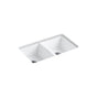 Kohler - Deerfield 33'' undermount double-bowl kitchen sink - White