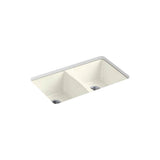 Kohler - Deerfield 33'' undermount double-bowl kitchen sink - Biscuit
