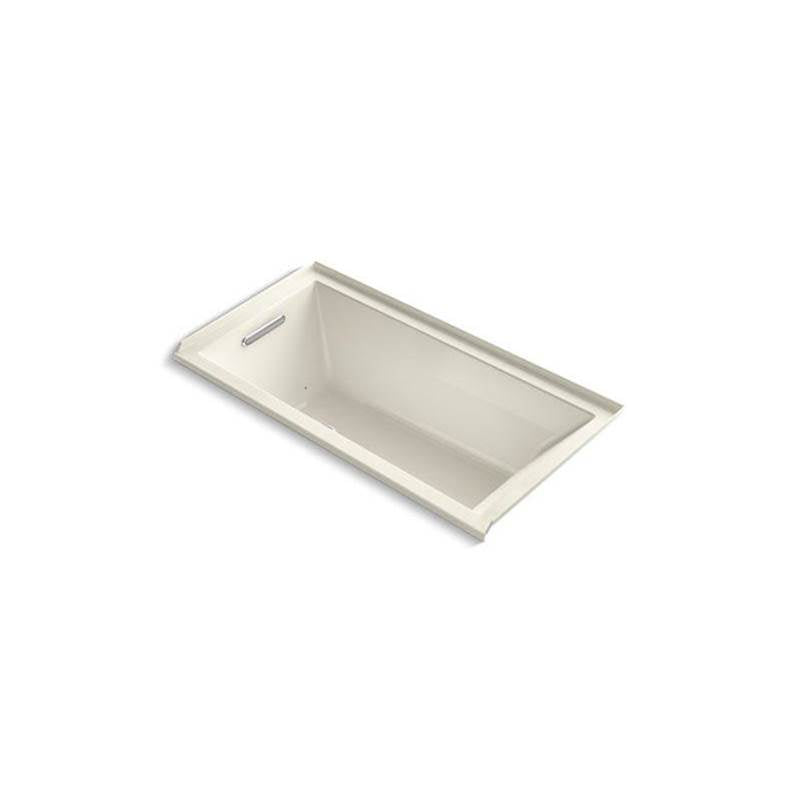 Kohler - Underscore 60'' x 30'' alcove Heated BubbleMassageE air bath with Bask, left drain - Biscuit