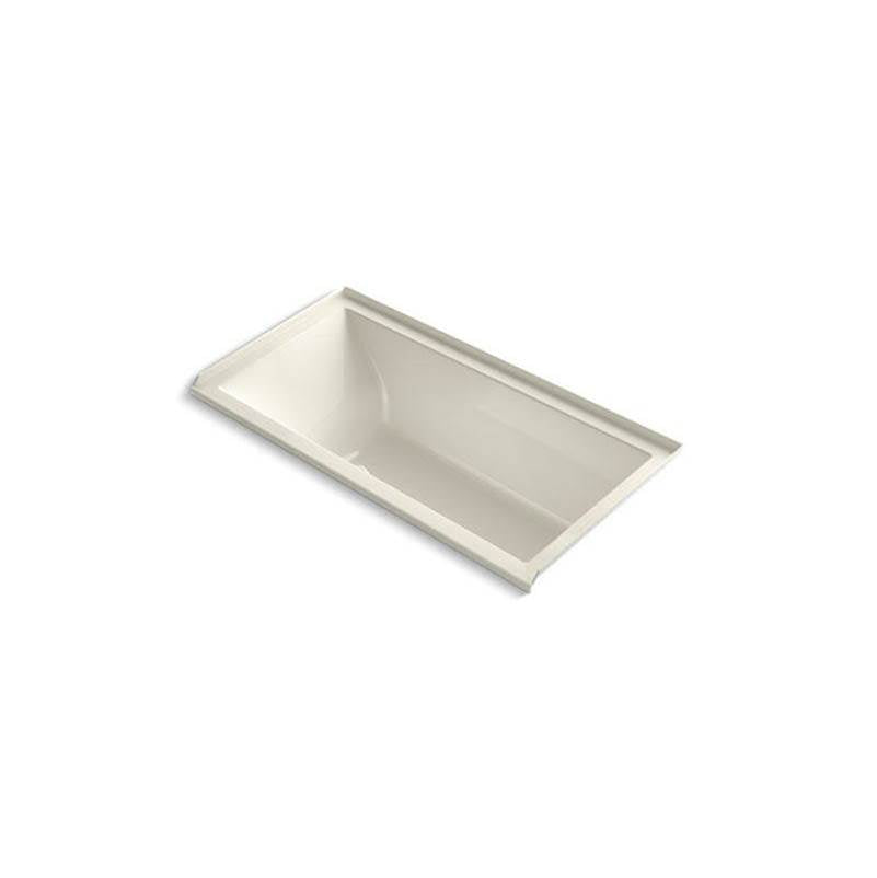 Kohler - Underscore 60'' x 30'' alcove Heated BubbleMassageE air bath, right drain - Biscuit