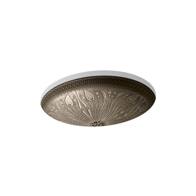 Kohler - Lilies Lore 17-1/2'' oval undermount bathroom sink, no overflow - Medium Patina