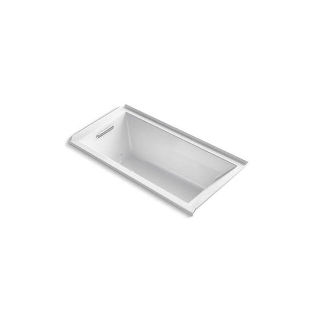 Kohler - Underscore 60'' x 30'' alcove Heated BubbleMassageE air bath with Bask, left drain - White