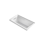 Kohler - Underscore 60'' x 30'' alcove Heated BubbleMassageE air bath, left drain - White