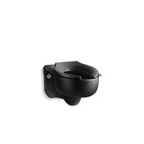 Kohler - StrattonE Water-Guard Wall-mount 3.5 gpf flushometer valve elongated blow-out toilet bowl with top inlet, requires seat - Black