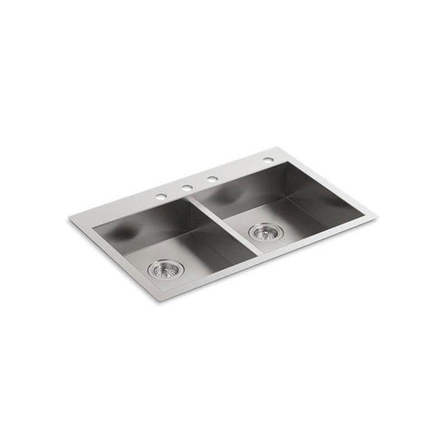 Kohler - VaultE 33'' top-/undermount double-bowl kitchen sink - Stainless Steel